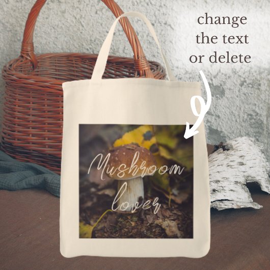 Bolete paddenstoel met gele bladeren tote bag