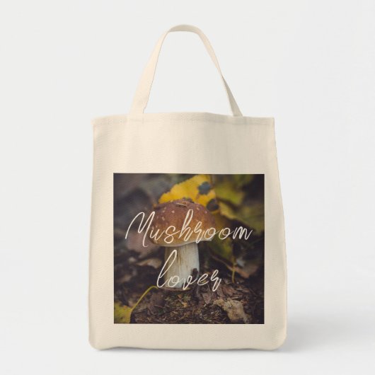 Bolete paddenstoel met gele bladeren tote bag (Voorkant)