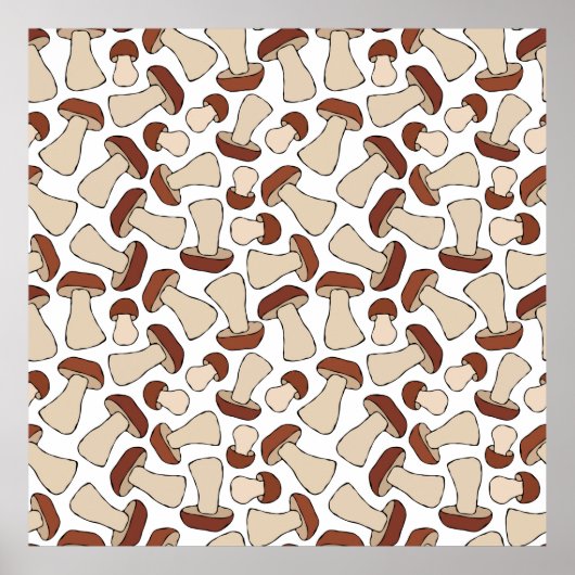 Boletus of Porcini-paddenstoel zonder naadloze, ei Poster (Voorkant)