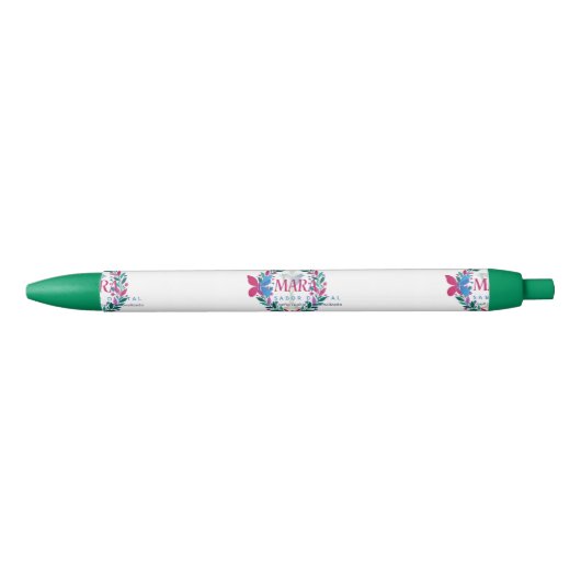Bolígrafo personalizado diseño minimalista zwarte inkt pen (Voorkant)