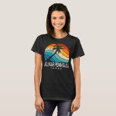 Bolivar Peninsula Texas Tropical Beach Palm Tree S T-shirt (Voorkant volledig)