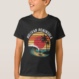 Bolivar schiereiland Texas strand surfen T-shirt