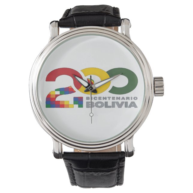Bolivia bicentenario 200 años  horloge (Voorkant)