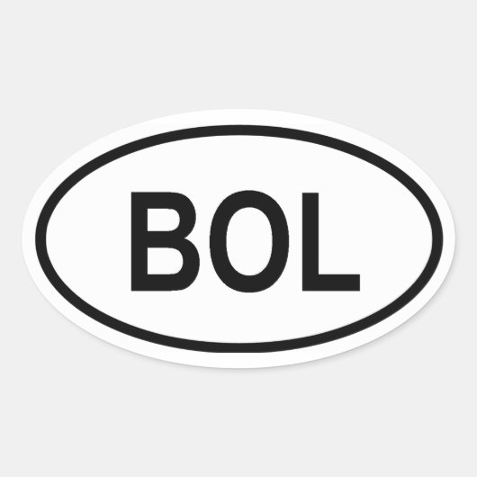 Bolivia "BOL" Ovale Sticker (Voorkant)