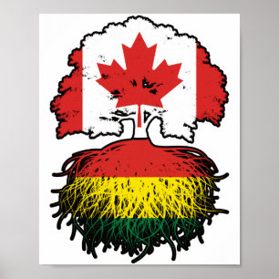 Bolivia Bolivia Canada - vlag over boomstammen Poster