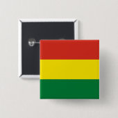 Bolivia (Bolivia) vlag Vierkante Button 5,1 Cm (Voorkant /achterkant)
