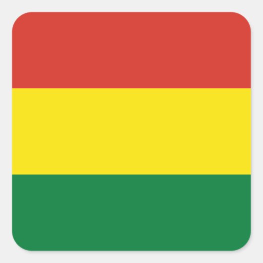 Bolivia (Bolivia) vlag Vierkante Sticker (Voorkant)