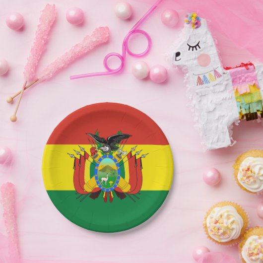Bolivia, Boliviaans Vlaggenfeest, Verjaardag / Spo Papieren Bordje (Feest)