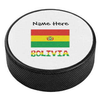Bolivia Boliviaanse Vlag Gepersonaliseerd  Hockey Puck