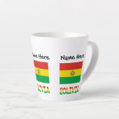 Bolivia Boliviaanse vlag gepersonaliseerd Latte Mok (Rechterhoek)