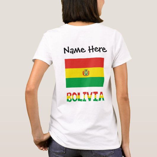 Bolivia Boliviaanse vlag gepersonaliseerd T-shirt (Achterkant)