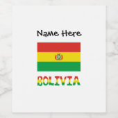 Bolivia Boliviaanse vlag gepersonaliseerd Wijn Etiket (Enkel label)