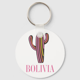 Bolivia cactus reisposter briefkaart sleutelhanger