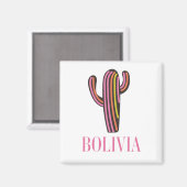 Bolivia cactus reisposter briefkaart sleutelhanger magneet (Voorkant / Achterkant)