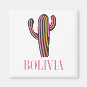 Bolivia cactus reisposter briefkaart sleutelhanger magneet (Voorkant)
