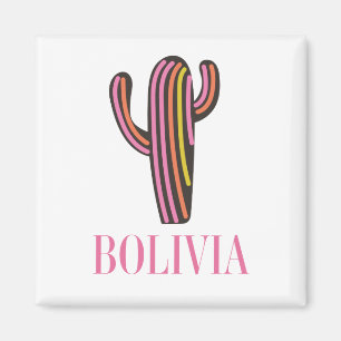 Bolivia cactus reisposter briefkaart sleutelhanger magneet