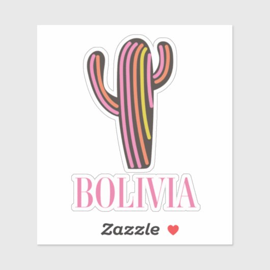 Bolivia cactus reisposter sticker (Vel)