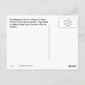 Bolivia Cochabamba Zuid Amerika Briefkaart (Achterkant)