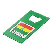 Bolivia Creditkaart Flessenopener (Voorkant Gekanteld)