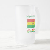 Bolivia en Boliviaanse vlag Groene Personalisatie Matglas Bierpul (Voorkant rechts)