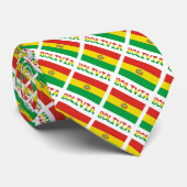 Bolivia en Boliviaanse vlag met Jouw naam Stropdas (Opgerold)