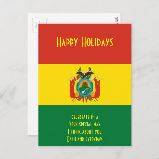 BOLIVIA FEESTDAGENKAART (Voorkant / Achterkant)