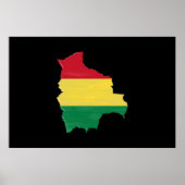 Bolivia flag and map poster (Voorkant)