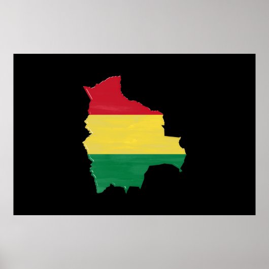 Bolivia flag and map poster (Voorkant)