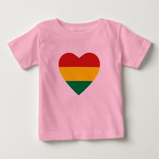 Bolivia Flag Hart T-shirt (Voorkant)