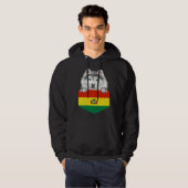 Bolivia Flag Siberian Husky Dog In Pocket Hoodie (Voorkant volledig)