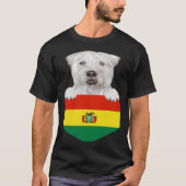 Bolivia Flag Soft Coated Wheaten Terriër Dog in Po T-shirt (Voorkant)