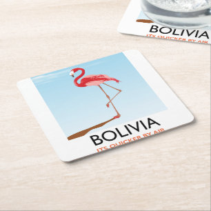Bolivia Flamingo reisposter Kartonnen Onderzetters
