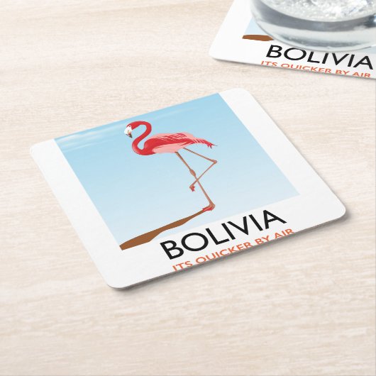 Bolivia Flamingo reisposter Kartonnen Onderzetters (Schuin)