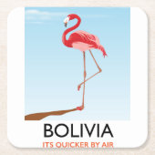 Bolivia Flamingo reisposter Kartonnen Onderzetters (Voorkant)