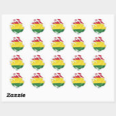 Bolivia geripte vlag ronde sticker (Vel)