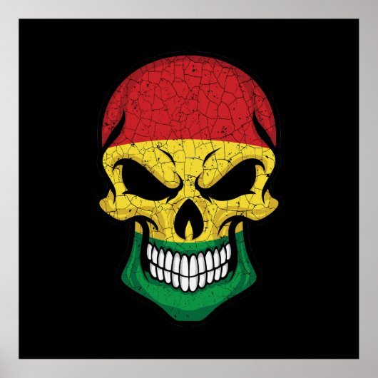 Bolivia glimlachen schedelvlag poster (Voorkant)