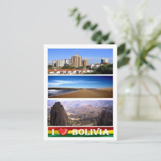 Bolivia - Ik hou van - Briefkaart (Staand voorkant)