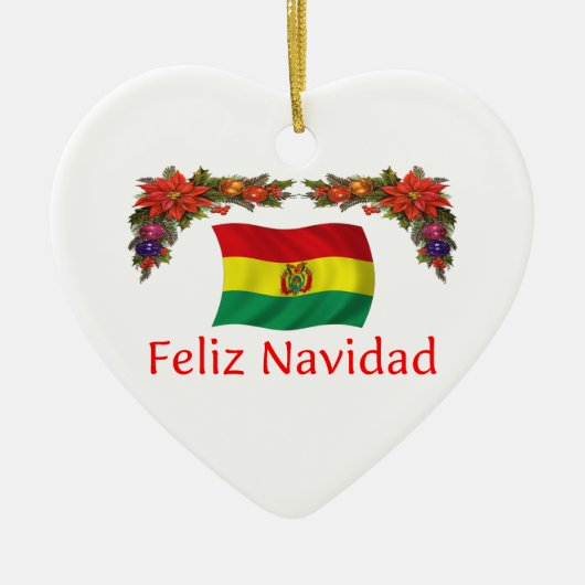 Bolivia Kerstmis Keramisch Ornament (Voorkant)