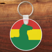 Bolivia Llama Alpaca Boliviaanse nationale dierenv Sleutelhanger (Achterkant)
