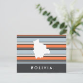 Bolivia Map: Modern Stripes Briefkaart (Staand voorkant)