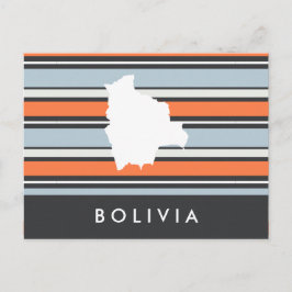 Bolivia Map: Modern Stripes Briefkaart