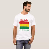 Bolivia Markering + Kaart + Tekst T-shirt (Voorkant volledig)