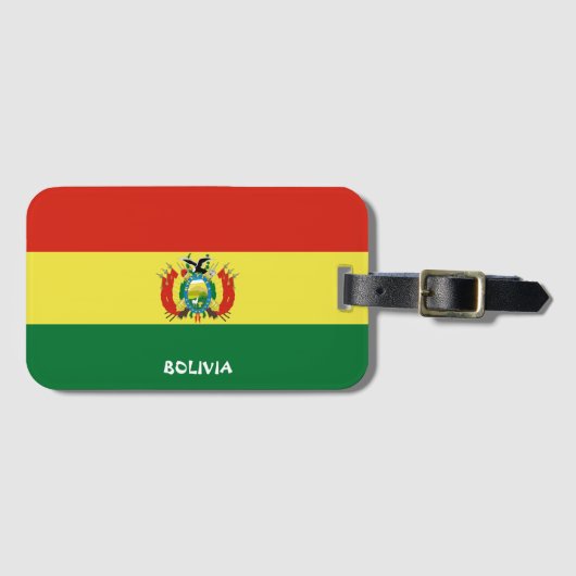 Bolivia Nationale Vlagspatriottische vlag Bagagelabel (Voorkant (horizontaal))