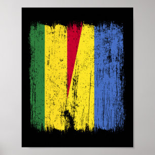 Bolivia Oekraine Halve Vlag Boliviaanse Oekraïense Poster