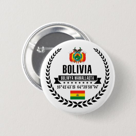Bolivia Ronde Button 5,7 Cm (Voorkant /achterkant)