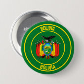 Bolivia Ronde Embleem Button 7,6 Cm (Voorkant /achterkant)