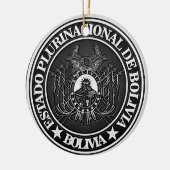Bolivia Ronde Embleem Keramisch Ornament (Links)