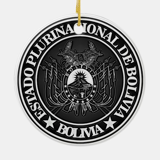 Bolivia Ronde Embleem Keramisch Ornament (Achterkant)