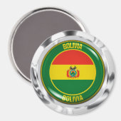 Bolivia Ronde Embleem Magneet (Voorkant / Achterkant)