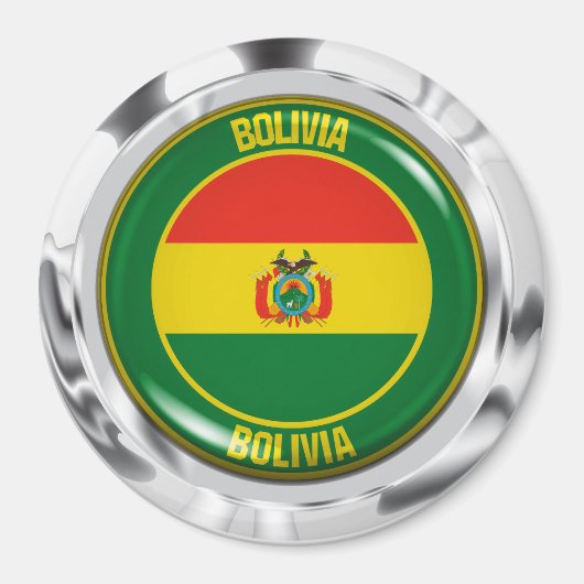 Bolivia Ronde Embleem Magneet (Voorkant)